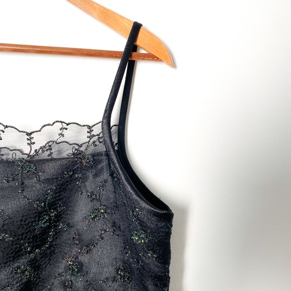 Vintage Sparkly Black Lace Maxi Formal Dress - Picture 6 of 7